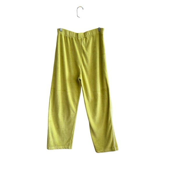 VINTAGE Y2K Terry Track Pants Size LP Green Retro Straight Leg Festival Grunge - Picture 4 of 10